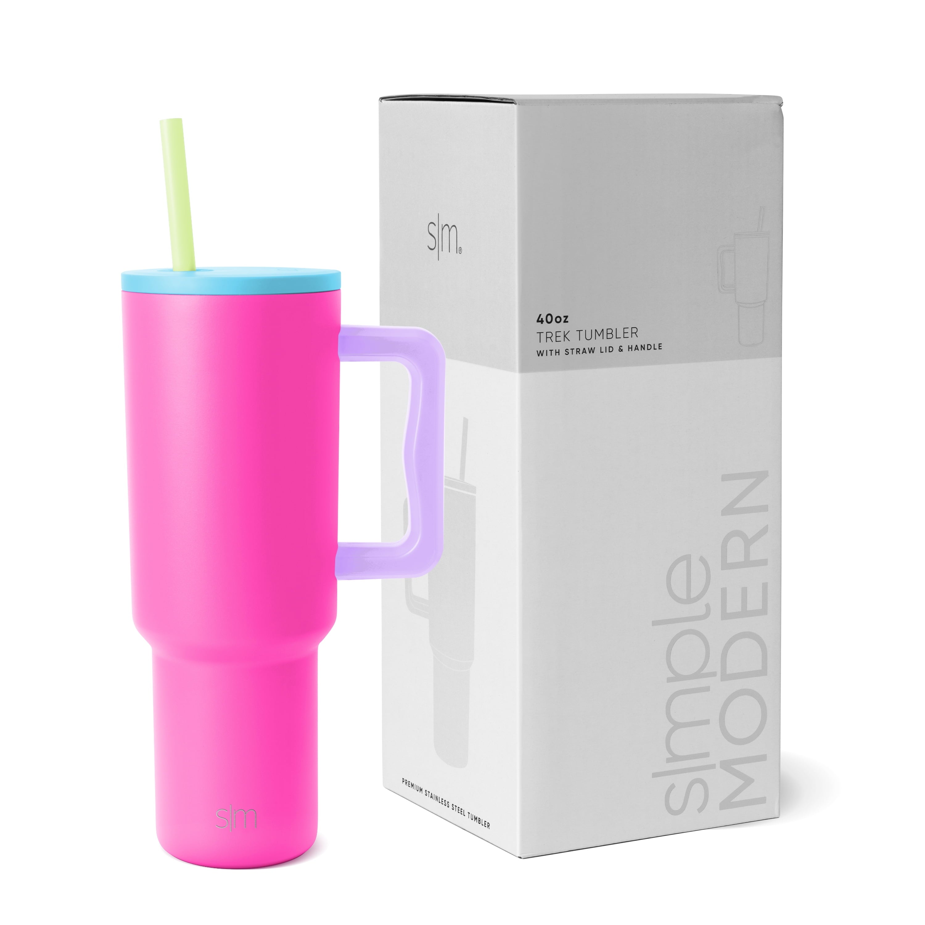 Simple Modern 40 fl oz Insulated Stainless Steel Trek Tumbler with Straw Lid | 80s Mix Edition-VJNG