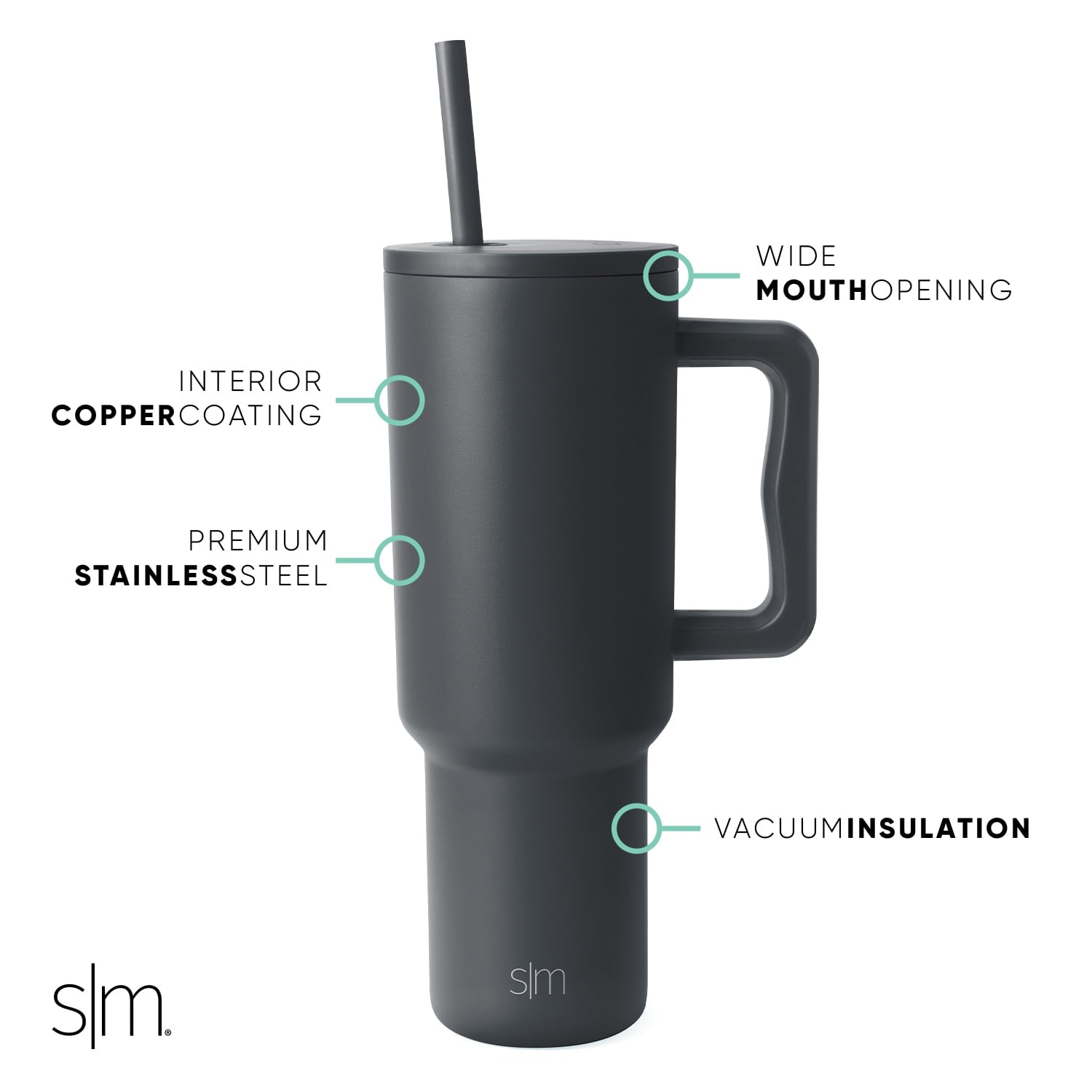 Simple Modern 40 fl oz Insulated Stainless Steel Trek Tumbler with Straw Lid | 80s Mix Edition-VJNG