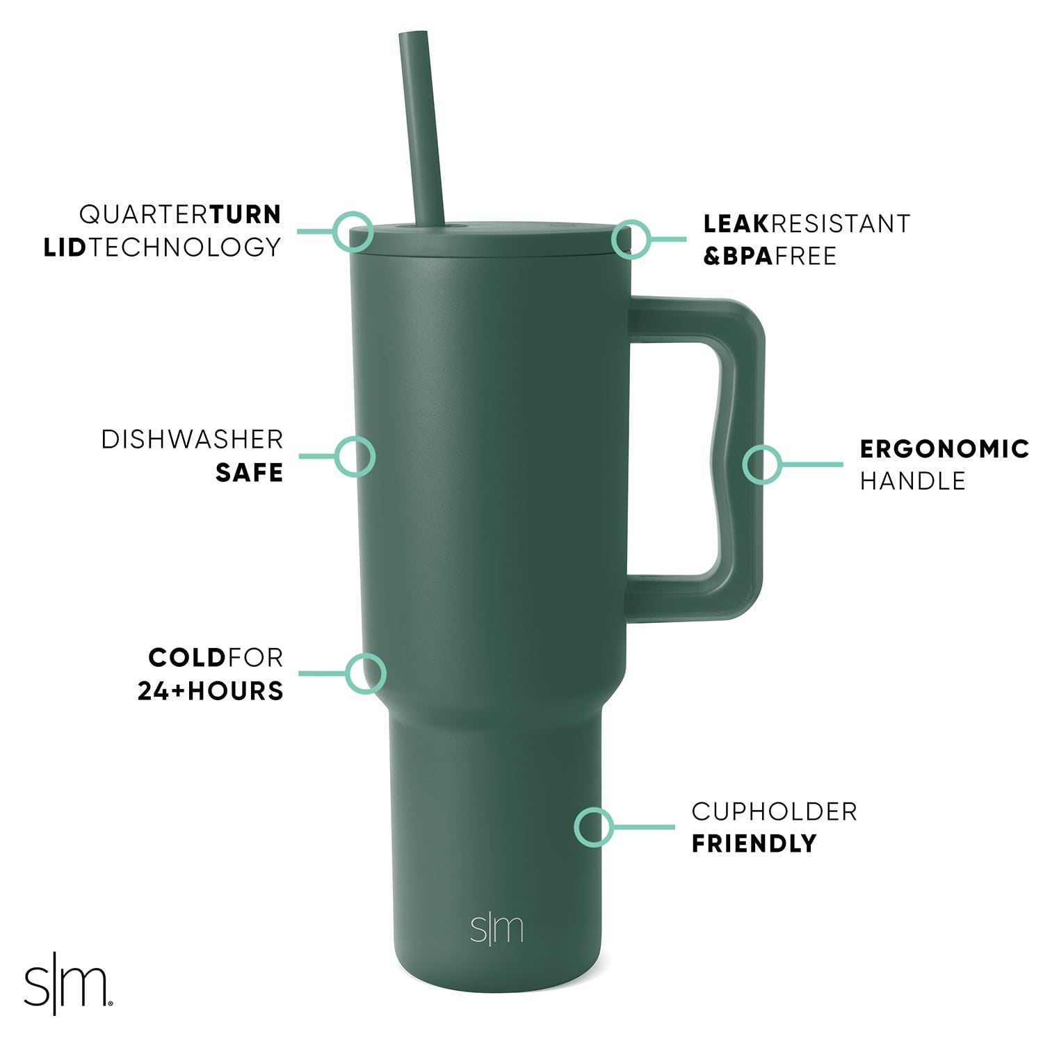 Simple Modern 40 fl oz Insulated Stainless Steel Trek Tumbler with Straw Lid | 80s Mix Edition-VJNG