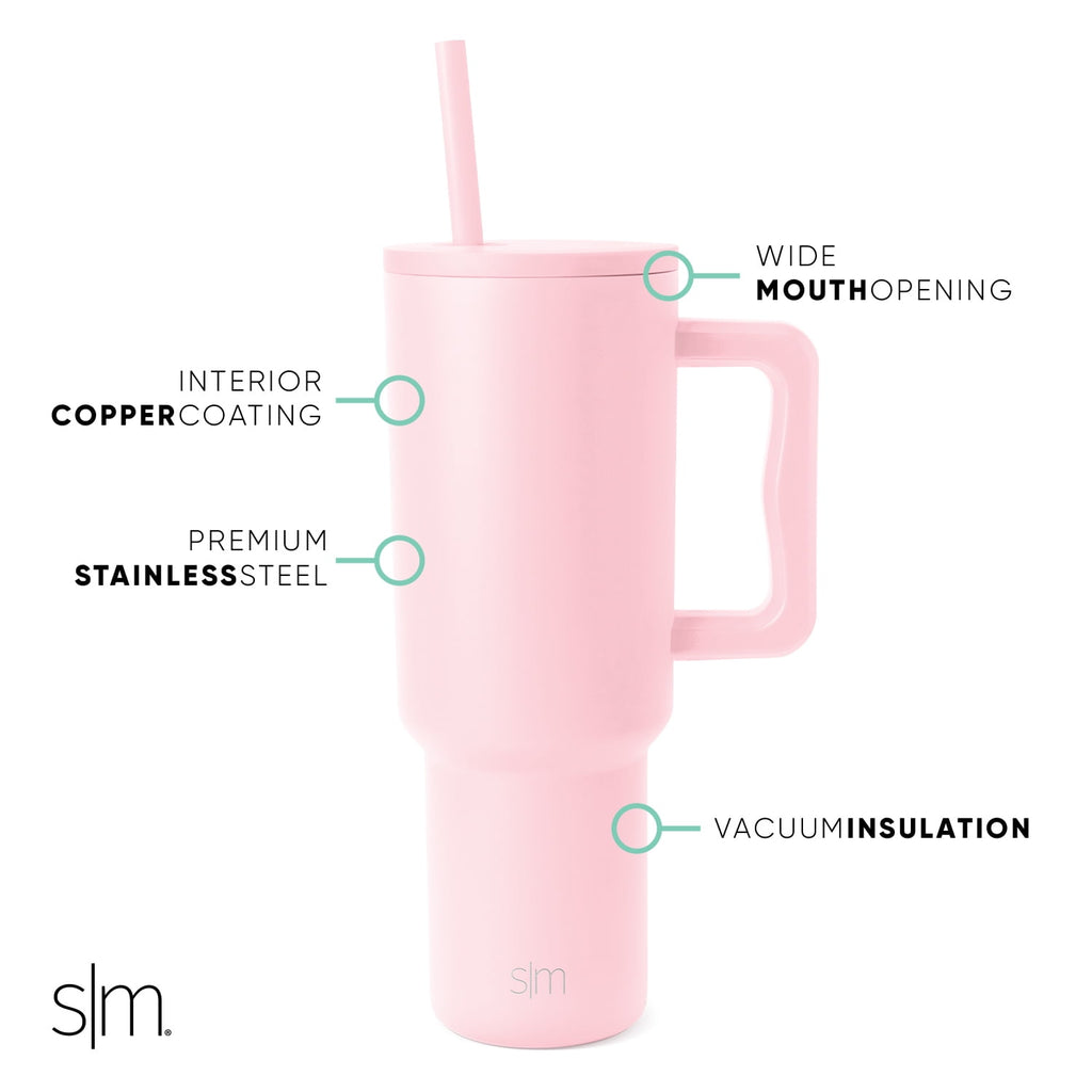 Simple Modern 40 fl oz Insulated Stainless Steel Trek Tumbler with Straw Lid | 80s Mix Edition-VJNG