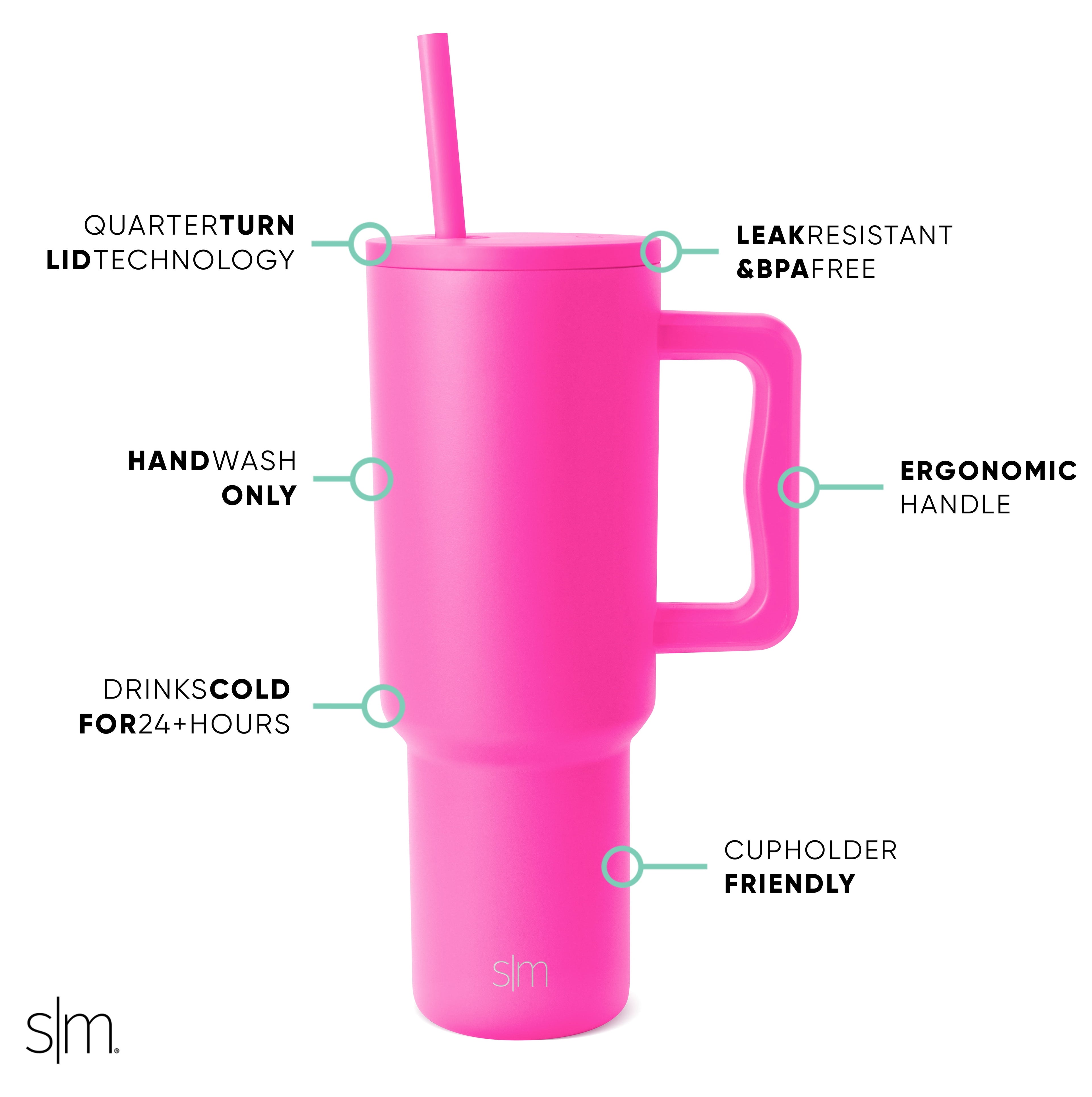 Simple Modern 40 fl oz Insulated Stainless Steel Trek Tumbler with Straw Lid | 80s Mix Edition-VJNG
