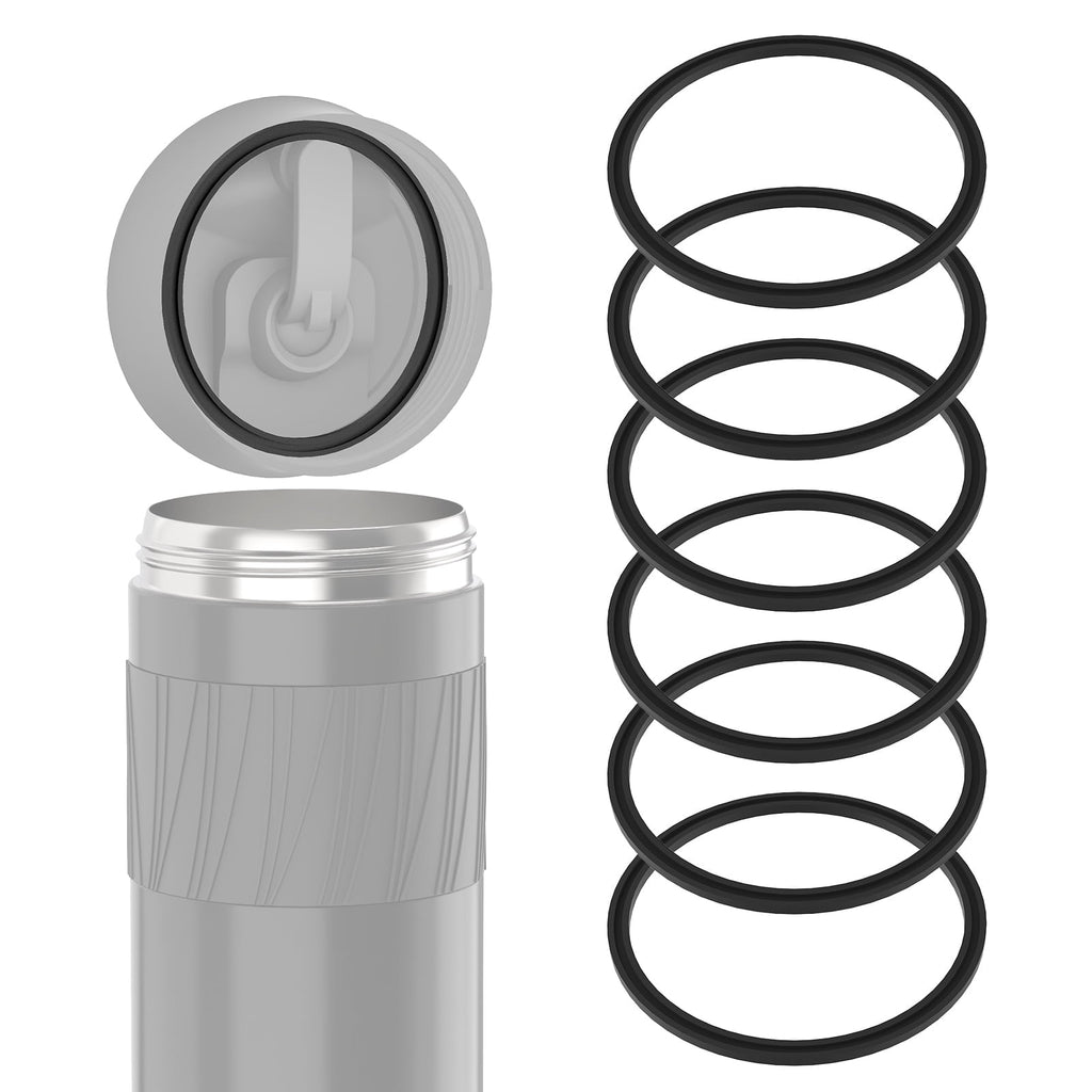 Linkidea 6 Pack Water Bottle Gasket Replacement Compatible with Contigo Byron Snapseal Travel Mug 16oz/20oz, Silicone O Ring Leak Proof Rubber Seal with Tweezer for Bottle Lid, Black Edition-ZVS1