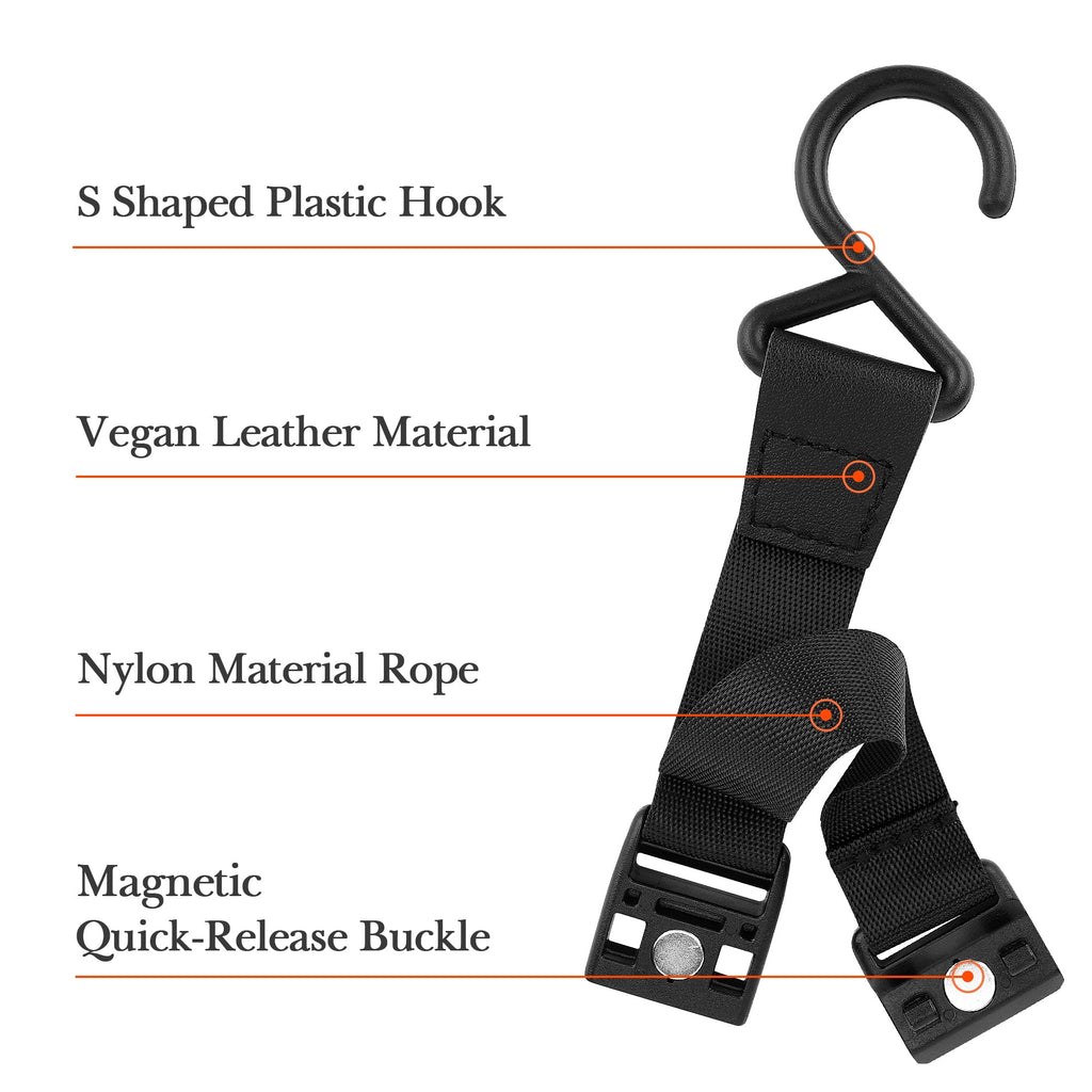 Linkidea 2 Pack Fence Hooks for Waterbottle, Compatible with Stanley, Nalgene, IRON FLASK with Handle Bottle &amp; Tumbler, S Shaped Hook Hanger Magnetic Buckle for Outdoor Sports Camping Edition-PPRW