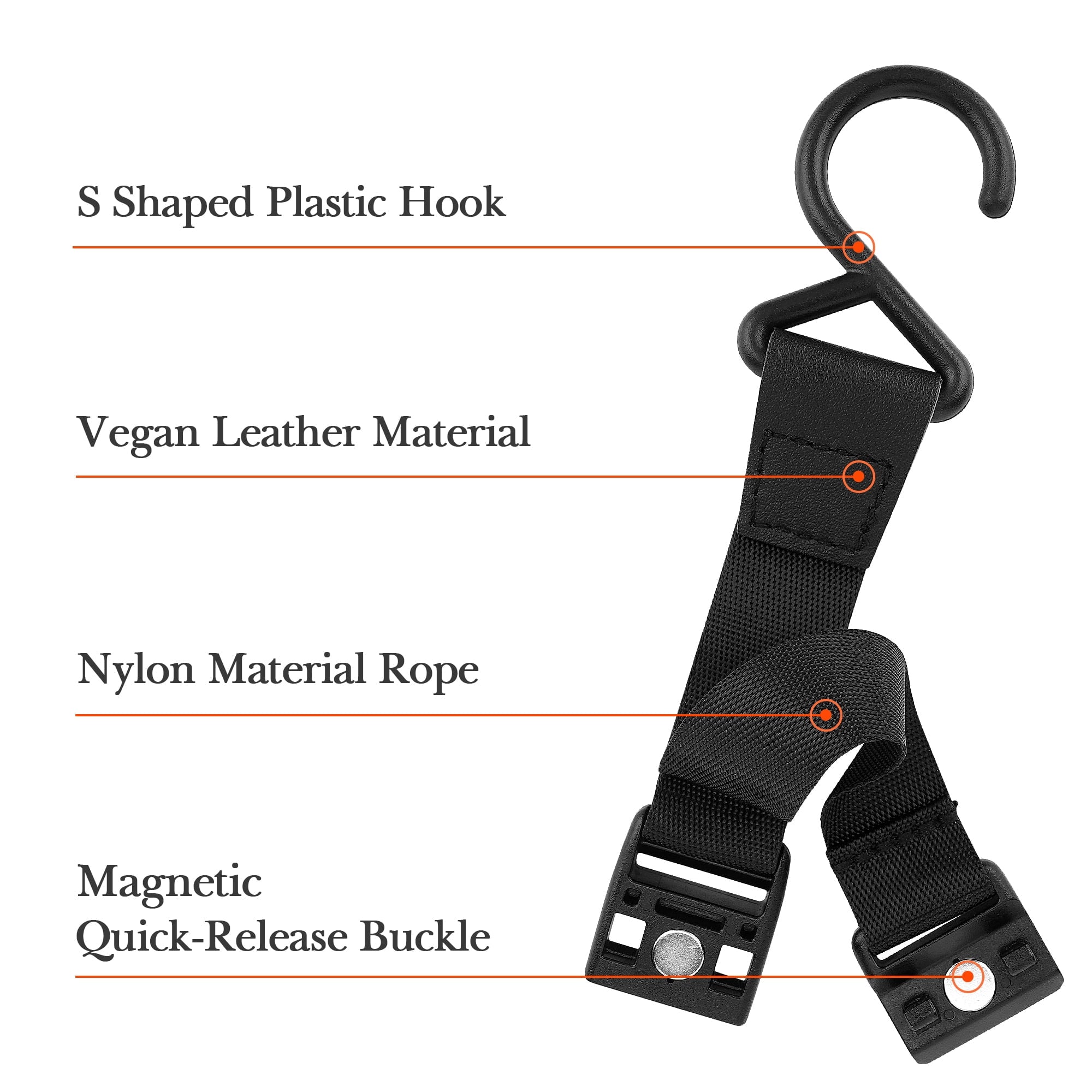 Linkidea 2 Pack Fence Hooks for Waterbottle, Compatible with Stanley, Nalgene, IRON FLASK with Handle Bottle &amp; Tumbler, S Shaped Hook Hanger Magnetic Buckle for Outdoor Sports Camping Edition-PPRW