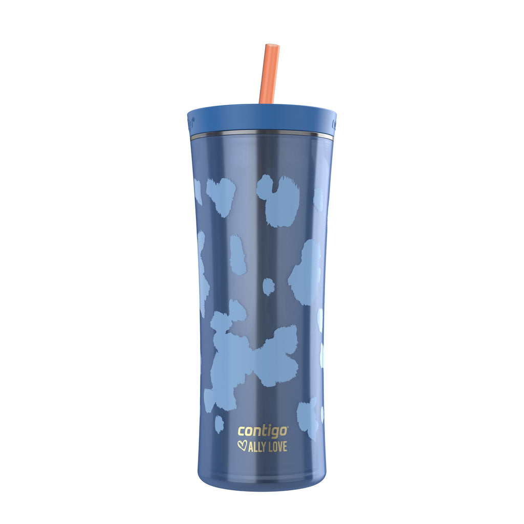 Contigo 20oz Shake &amp; Go Tumbler, Plastic with Straw, Stellar Jay Cowhide Couture Edition-504M