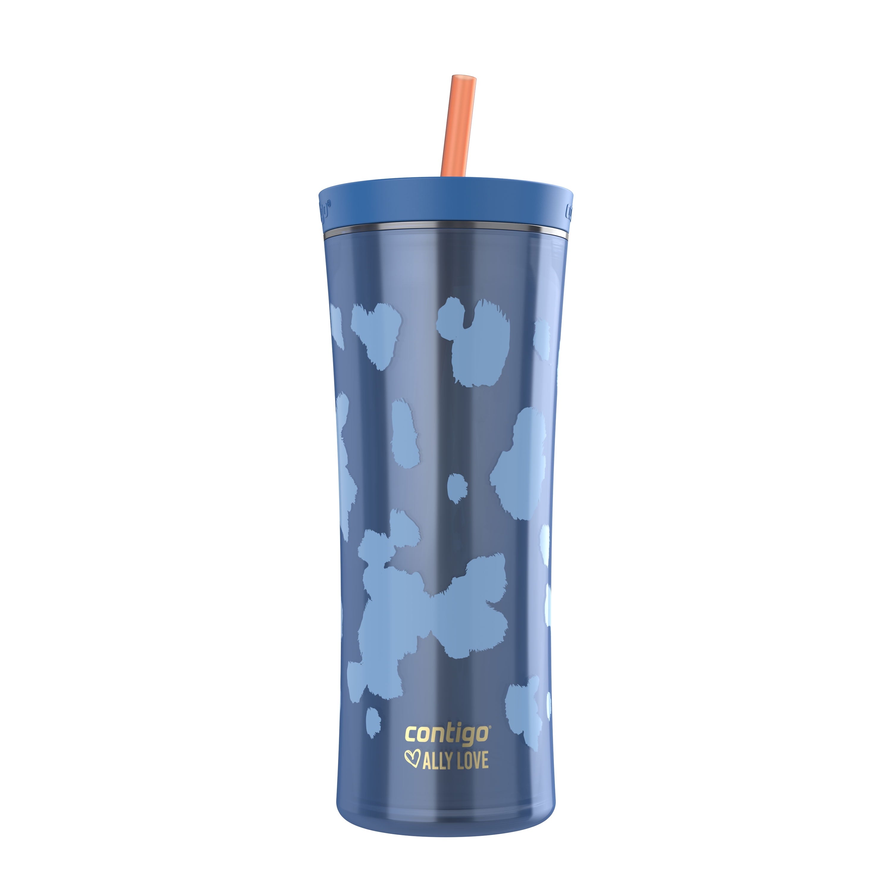 Contigo 20oz Shake &amp; Go Tumbler, Plastic with Straw, Stellar Jay Cowhide Couture Edition-504M