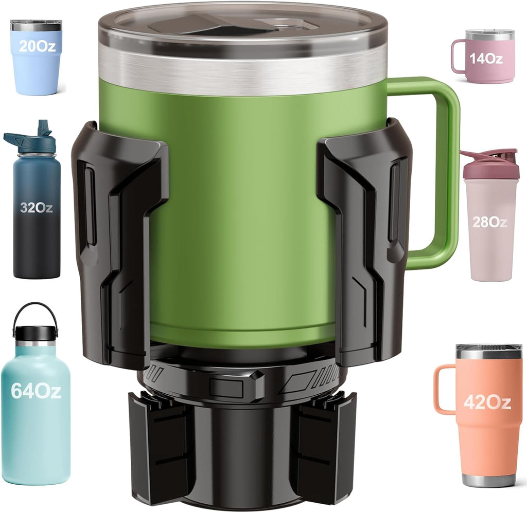 Cup Holder Expander: One-Button Open, Universal, Adjustable Holder(Diameter 2.6"- 4.8"), Cup Holder Expander for , , Nalgene, Takeya, Camelbak, Ramblers, , Tumblers, Mugs Edition-9E9K