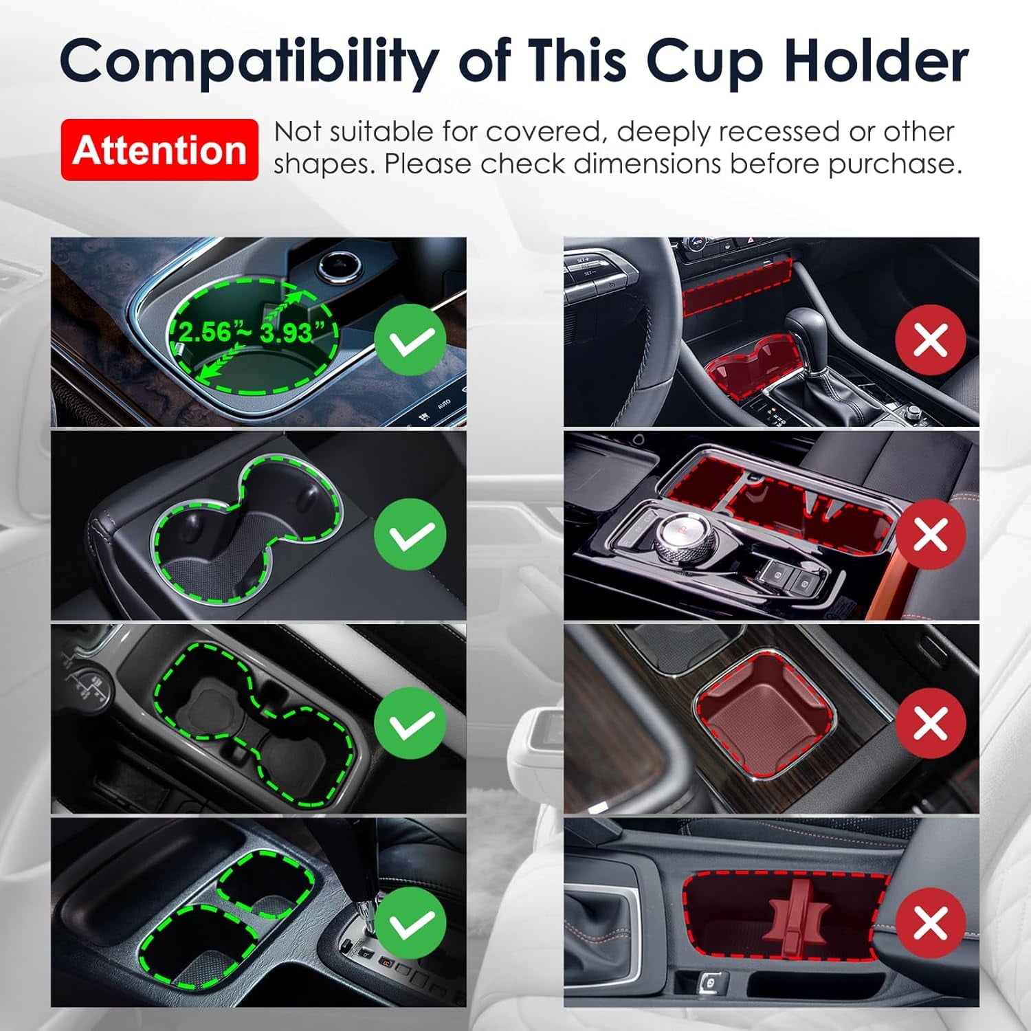 Cup Holder Expander: One-Button Open, Universal, Adjustable Holder(Diameter 2.6"- 4.8"), Cup Holder Expander for , , Nalgene, Takeya, Camelbak, Ramblers, , Tumblers, Mugs Edition-9E9K