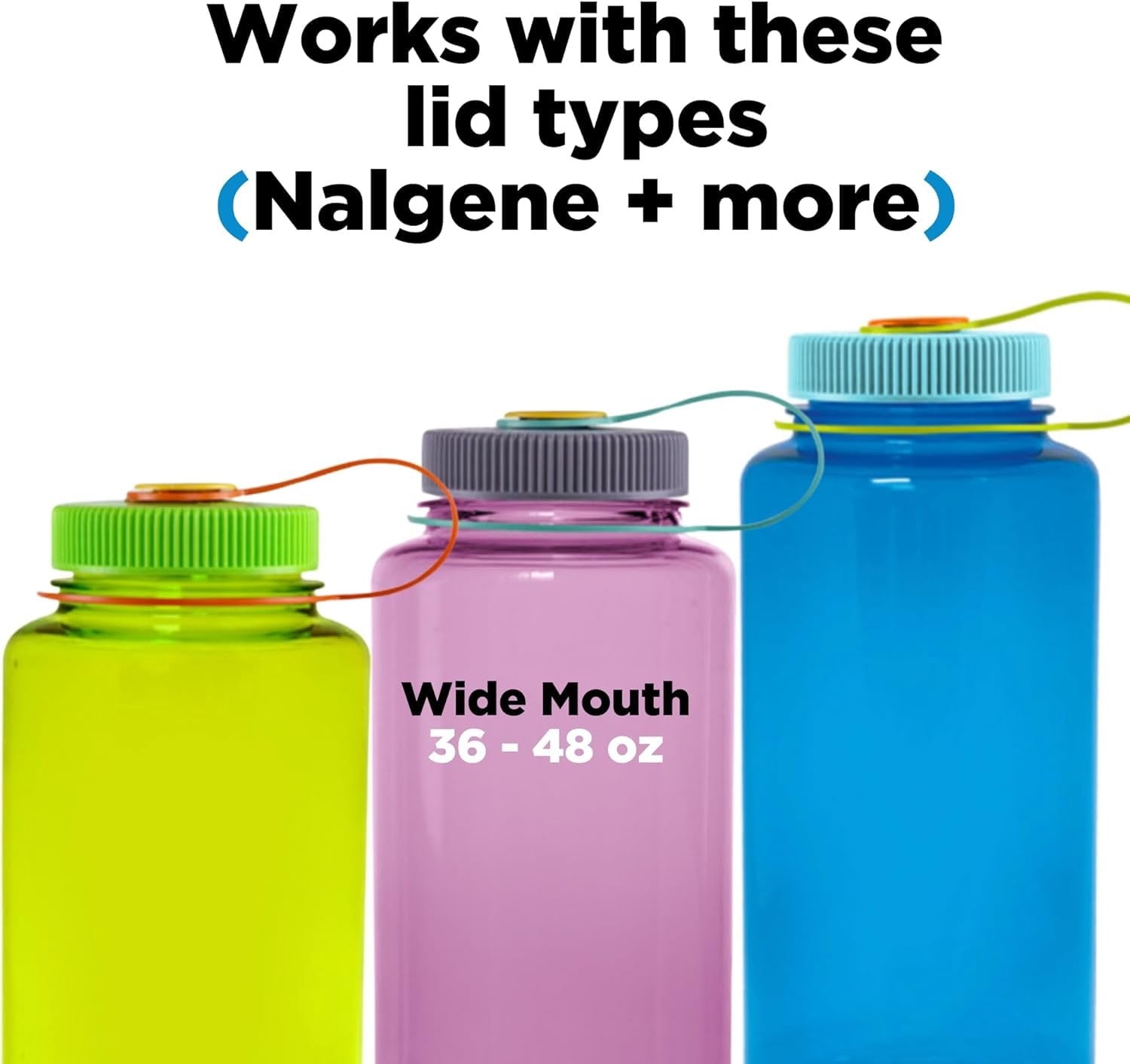 Hydrocord Handle for Nalgene Water Bottles, Fits Wide Mouth Water Bottles, Durable Carrier, Secure Accessories, Compatible with 32oz, 36oz, 48oz Water Bottle (Black) Edition-SL4F