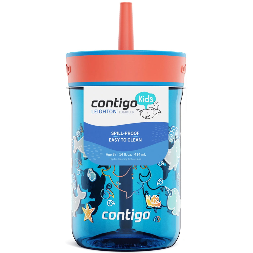 Contigo Kid's 14 oz. Leighton Tumbler with Straw - Juniper/Blue Forest Edition-01LA