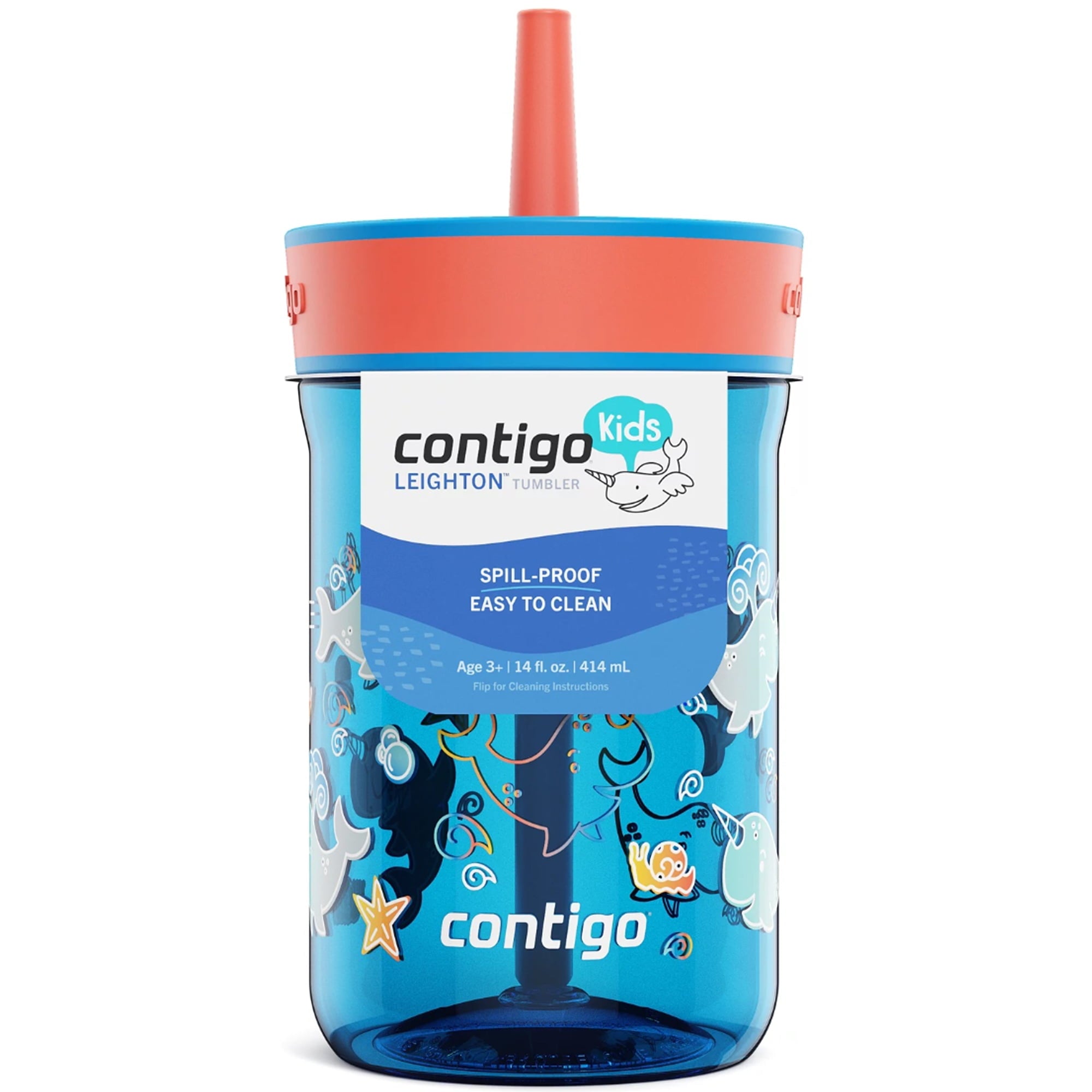 Contigo Kid's 14 oz. Leighton Tumbler with Straw - Juniper/Blue Forest Edition-01LA