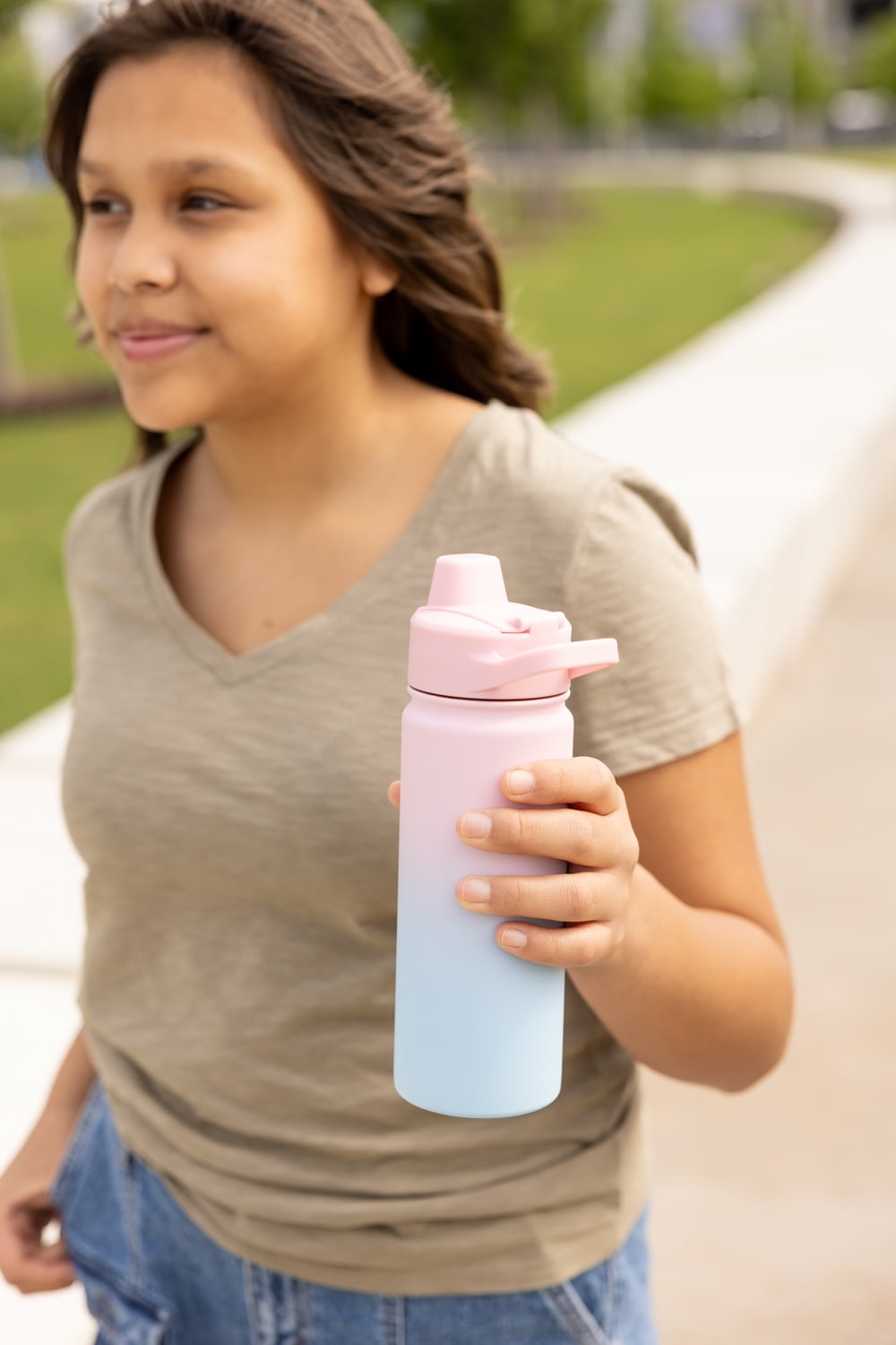 Simple Modern 18 fl oz Insulated Stainless Steel Summit Water Bottle with Covered Silicone Straw Lid | Sweet Taffy Edition-R0X0