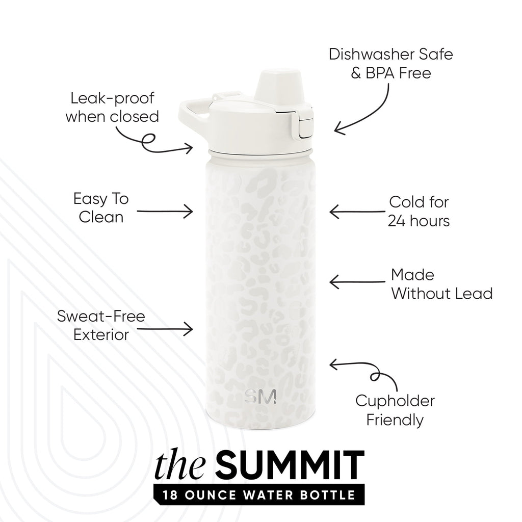 Simple Modern 18 fl oz Insulated Stainless Steel Summit Water Bottle with Covered Silicone Straw Lid | Sweet Taffy Edition-R0X0