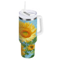 40 oz Insulated Stainless Steel Tumbler Double Wall Stainless Steel Tumbler with 2-Way Drinking Sunflower Oil Painting Edition-ANZE