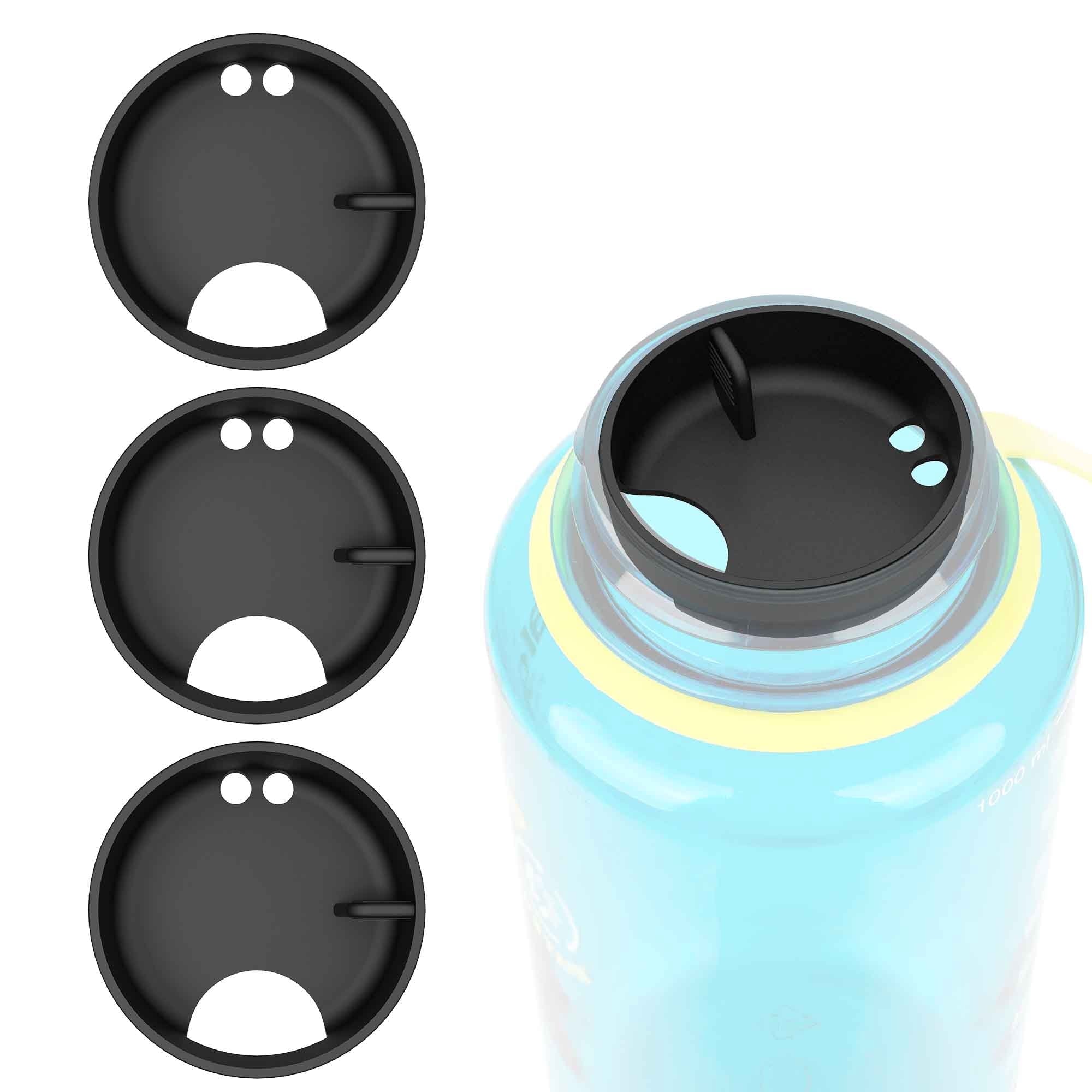 Linkidea 4 Pack Water Bottle Silicone Splashguard Compatible with Nalgene Sustain Wide Mouth 32oz, Anti-Spill Splash Guard for Wide-Necked Bottles with 53mm Opening, Waterbottle Easy Sipper Edition-GXQC