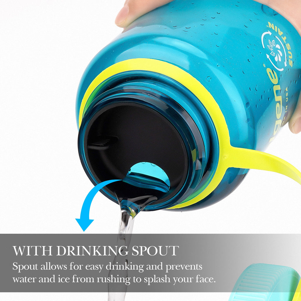 Linkidea 4 Pack Water Bottle Silicone Splashguard Compatible with Nalgene Sustain Wide Mouth 32oz, Anti-Spill Splash Guard for Wide-Necked Bottles with 53mm Opening, Waterbottle Easy Sipper Edition-GXQC