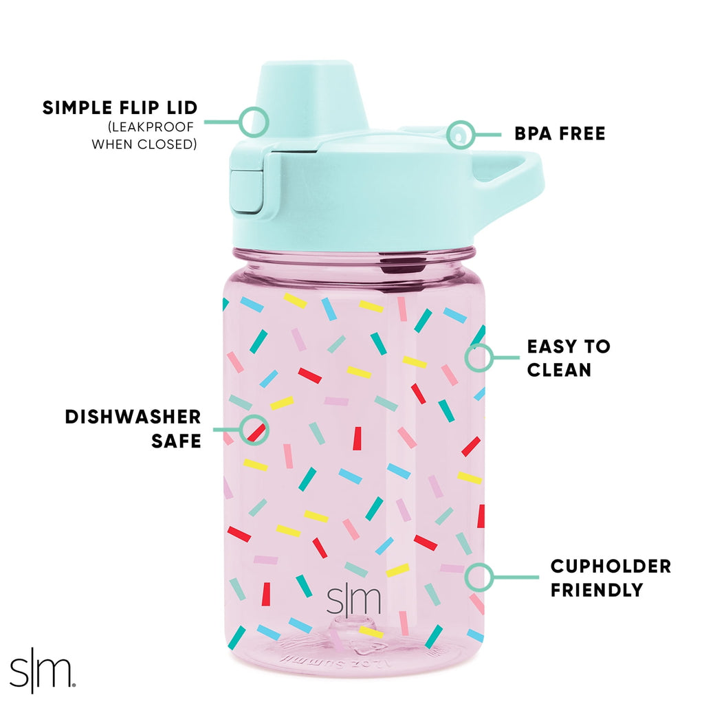 Simple Modern 12 fl oz Reusable Tritan Summit Water Bottle with Silicone Straw Lid | Birthday Cake Edition-VQES