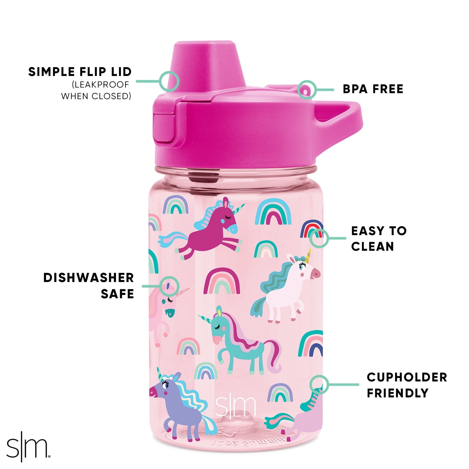 Simple Modern 12 fl oz Reusable Tritan Summit Water Bottle with Silicone Straw Lid | Birthday Cake Edition-VQES
