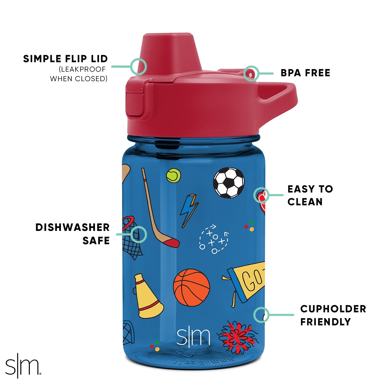Simple Modern 12 fl oz Reusable Tritan Summit Water Bottle with Silicone Straw Lid | Birthday Cake Edition-VQES