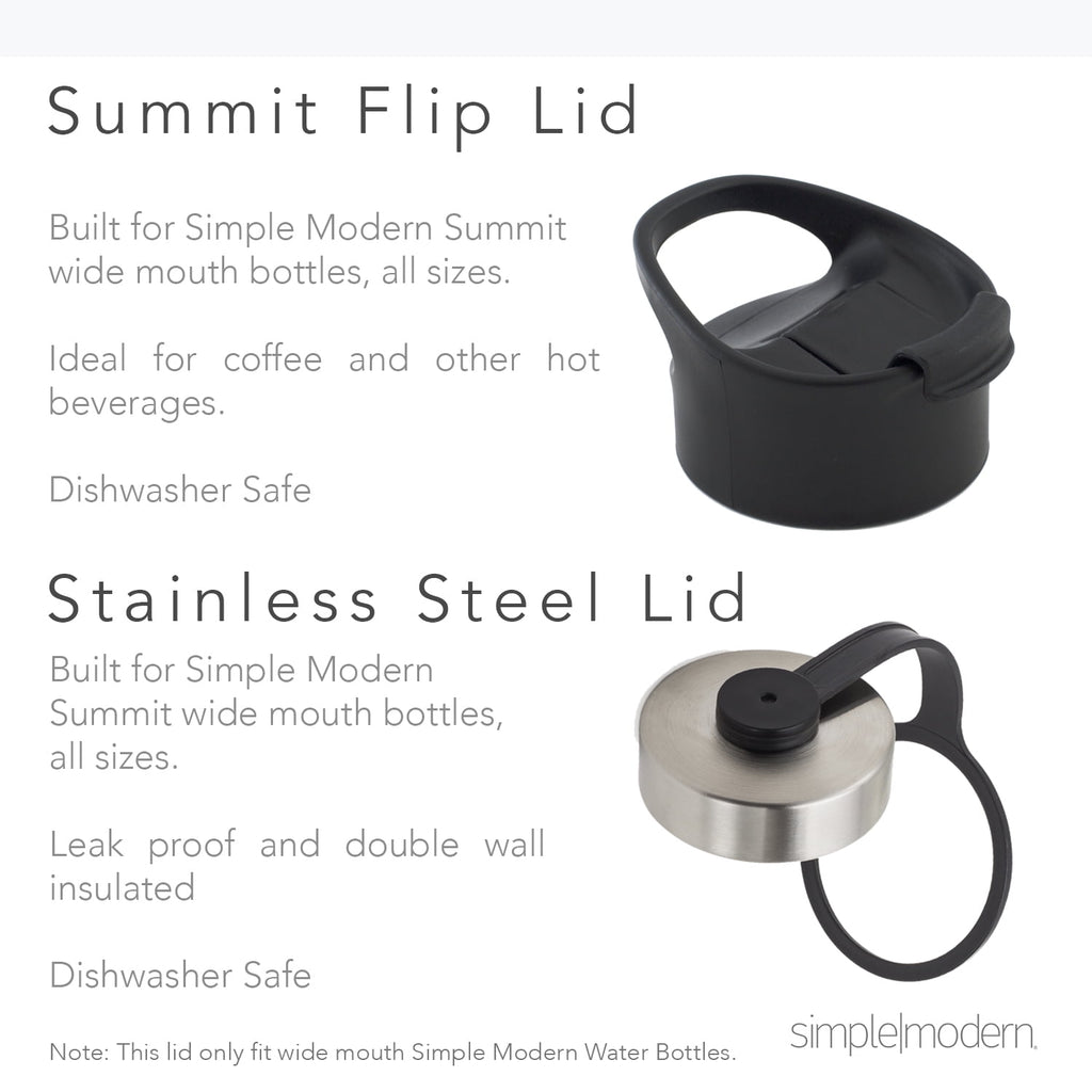 Simple Modern Summit 18 oz Silver and Black Double Wall Vacuum Insulated Stainless Steel Water Bottle with Wide Mouth and Flip-Top Lid Edition-2VVX