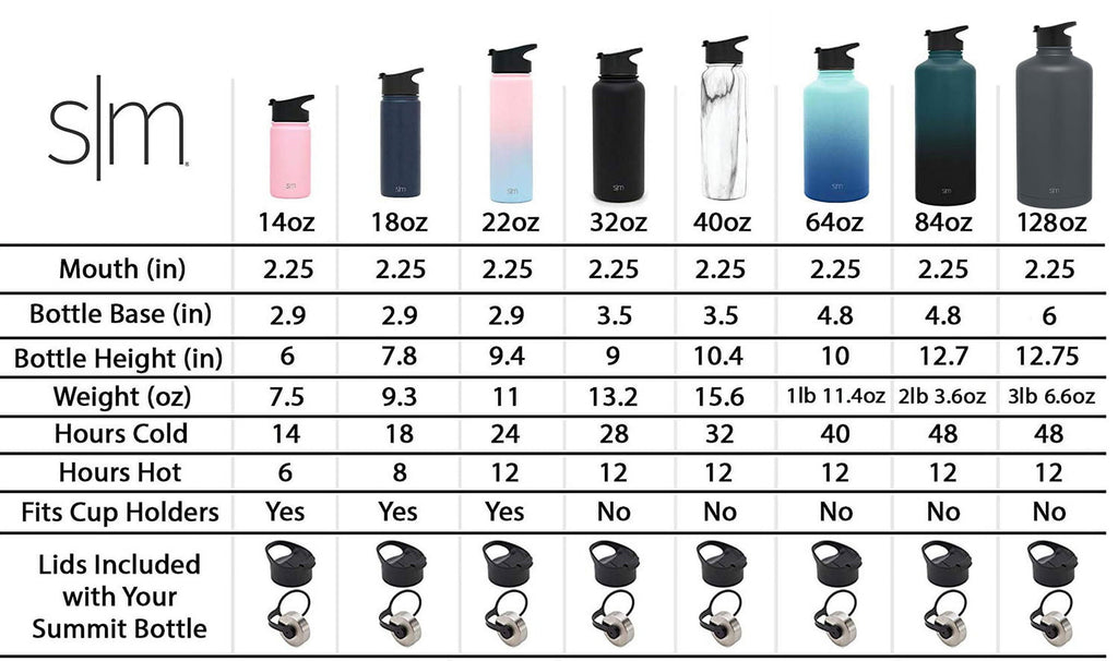 Simple Modern Summit 18 oz Silver and Black Double Wall Vacuum Insulated Stainless Steel Water Bottle with Wide Mouth and Flip-Top Lid Edition-2VVX