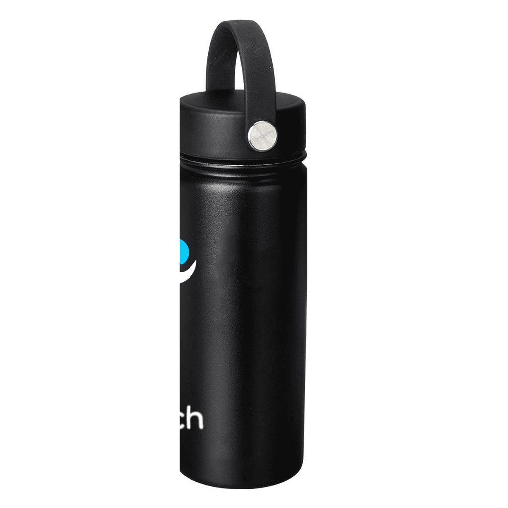 NuRich Sports Water Bottle - 18 Oz, Vacuum Insulated Stainless Steel, Modern Double Walled, Simple Thermo Modern Mug, Hydro Metal Canteen Flask Wide Mouth with Sweat Proof Design for Cold &amp; Hot Temp Edition-81QS