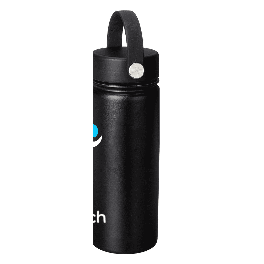 NuRich Sports Water Bottle - 18 Oz, Vacuum Insulated Stainless Steel, Modern Double Walled, Simple Thermo Modern Mug, Hydro Metal Canteen Flask Wide Mouth with Sweat Proof Design for Cold &amp; Hot Temp Edition-81QS