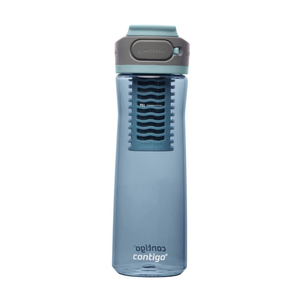 (2 pack) Contigo Clybourn Plastic FreeFlow Filter Water Bottle with AUTOSEAL Lid 24 oz., Dark Ice, with Replacable Filter Edition-2WYF