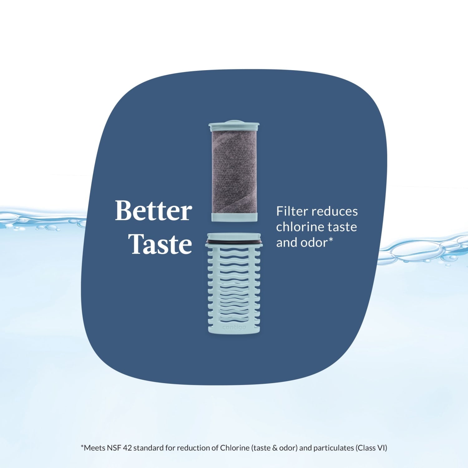 (2 pack) Contigo Clybourn Plastic FreeFlow Filter Water Bottle with AUTOSEAL Lid 24 oz., Dark Ice, with Replacable Filter Edition-2WYF