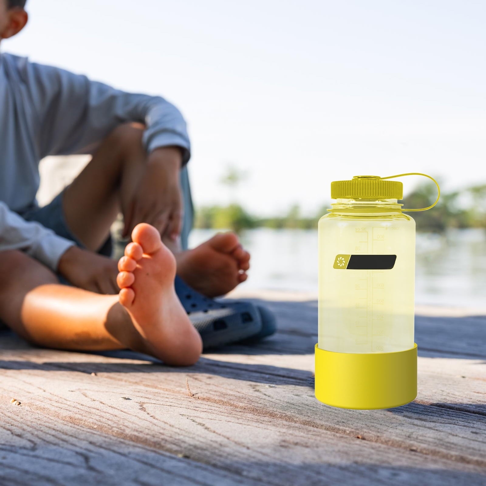 Linkidea 2 Pack Water Bottle Boot Compatible with Nalgene Sustain Wide Mouth 32oz/48oz, Narrow Mouth 32oz, Silicone Anti-Slip Bottle Bottom Bumper Protector (Yellow) Edition-QMY1