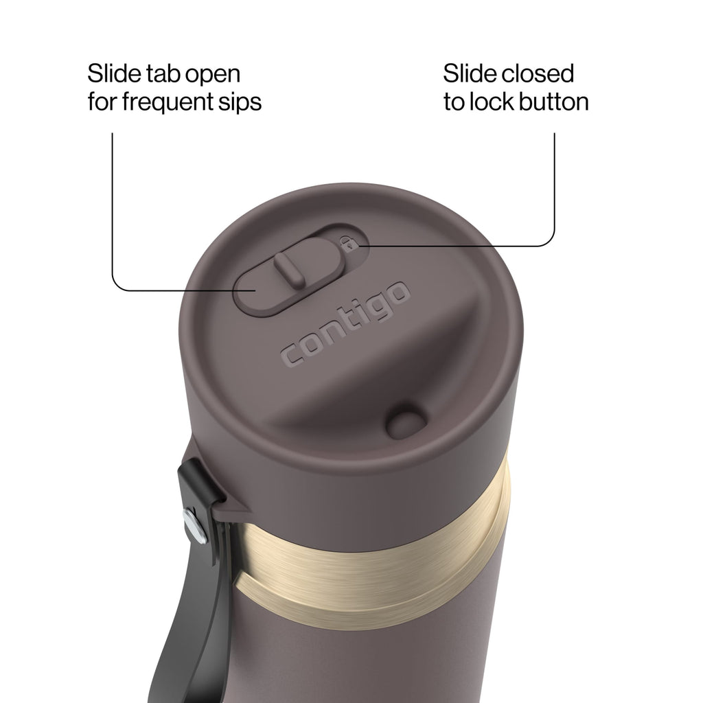 Contigo AutoSeal 16 oz Leakproof Water Bottle with Carrying Strap Edition-SMWH