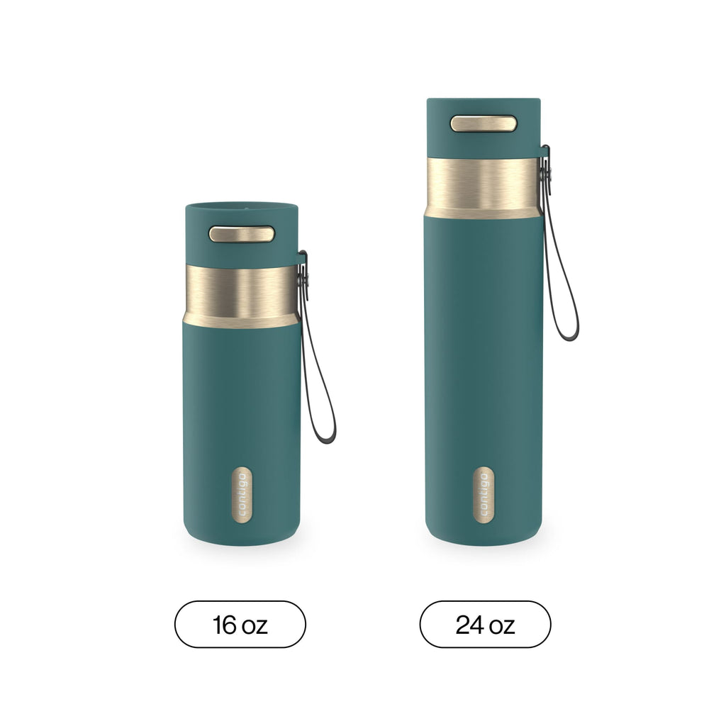 Contigo AutoSeal 16 oz Leakproof Water Bottle with Carrying Strap Edition-SMWH