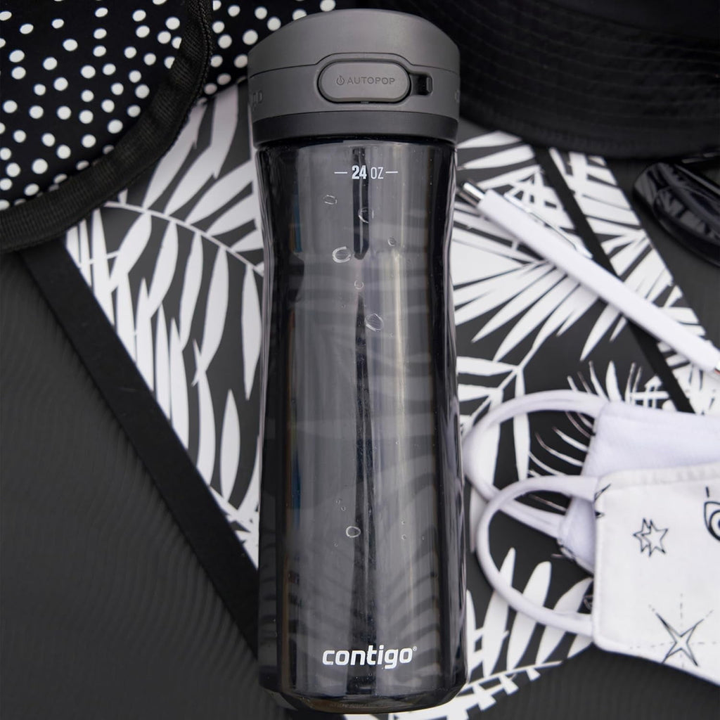 Contigo - Water Bottle with Leak-Proof and Locking Lid, BPA Free, 709ml Capacity, Black Edition-N1KX