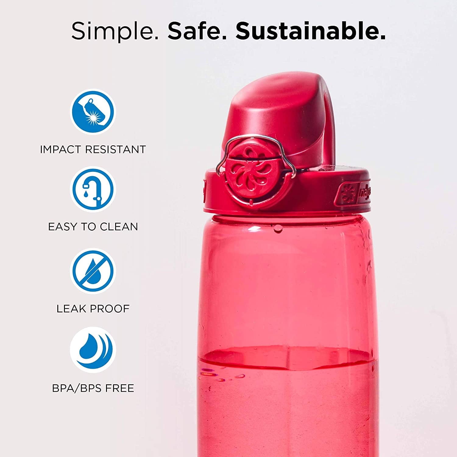 Nalgene Tritan OTF Water Bottle: 24oz, Glacial Blue Edition-5VTS