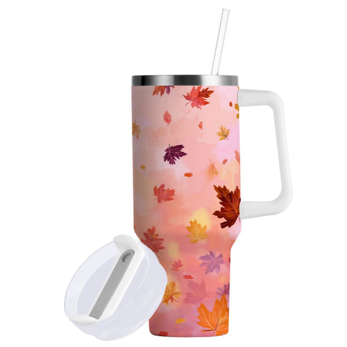 30 oz Insulated Stainless Steel Tumbler Double Wall Stainless Steel Tumbler with 2-Way Drinking Autumn Leaves Falling Edition-3B1D