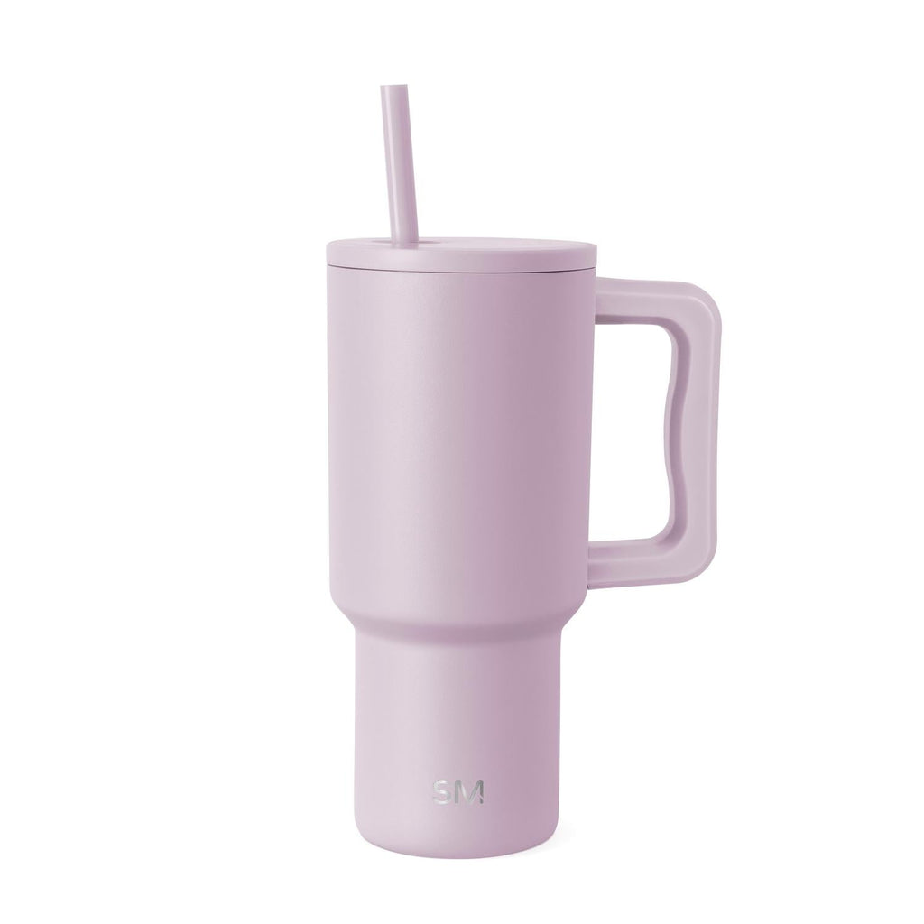 Simple Modern 30 fl oz Insulated Stainless Steel Trek Tumbler with Straw Lid | Seaglass Sage and Cream Checkmate Edition-16A6