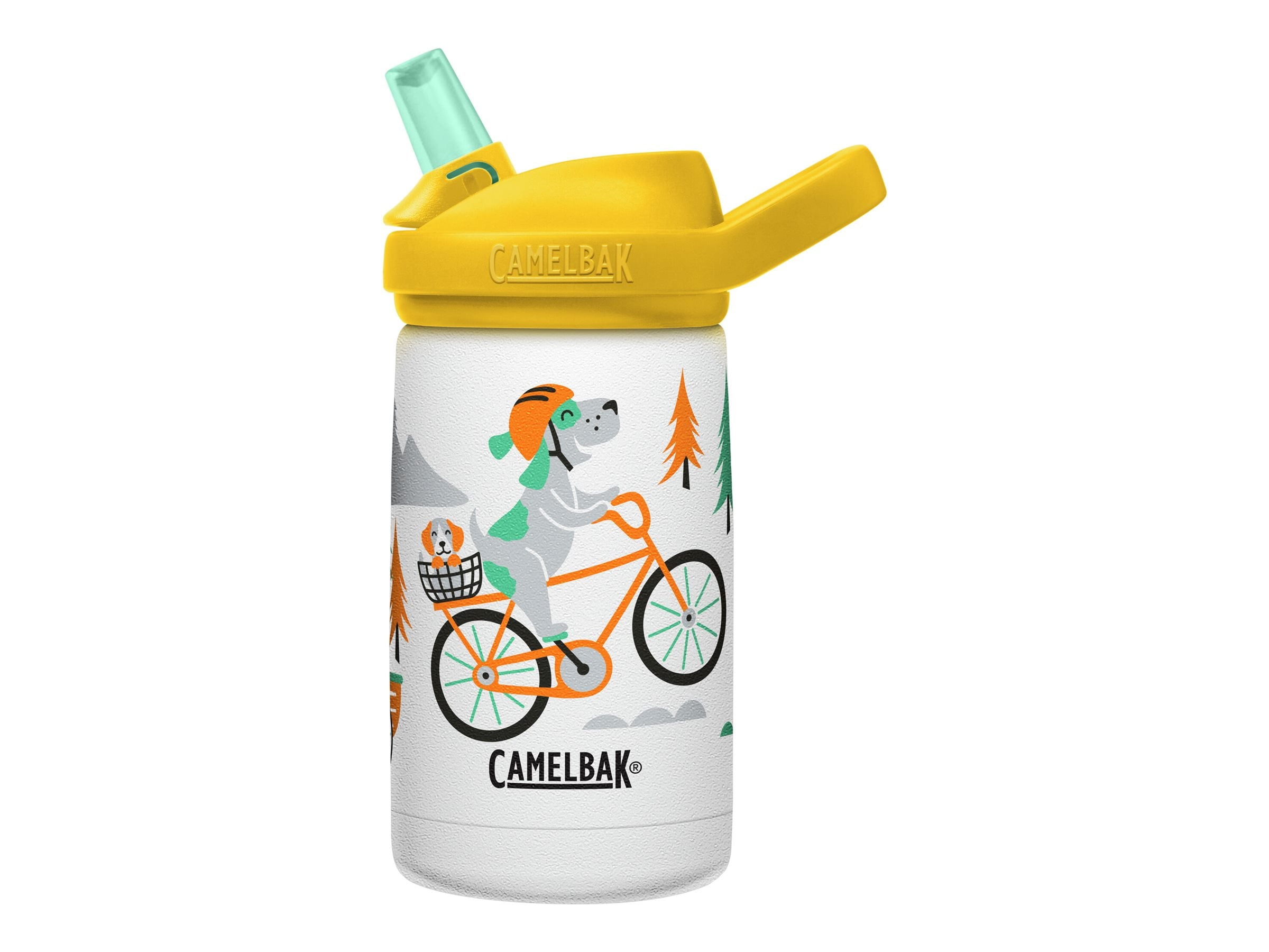 CamelBak Eddy+ Kids - Water bottle - Size 4.25 in x 2.91 in - Height 6.5 in - 12 fl.oz - biking dogs Edition-H6S8