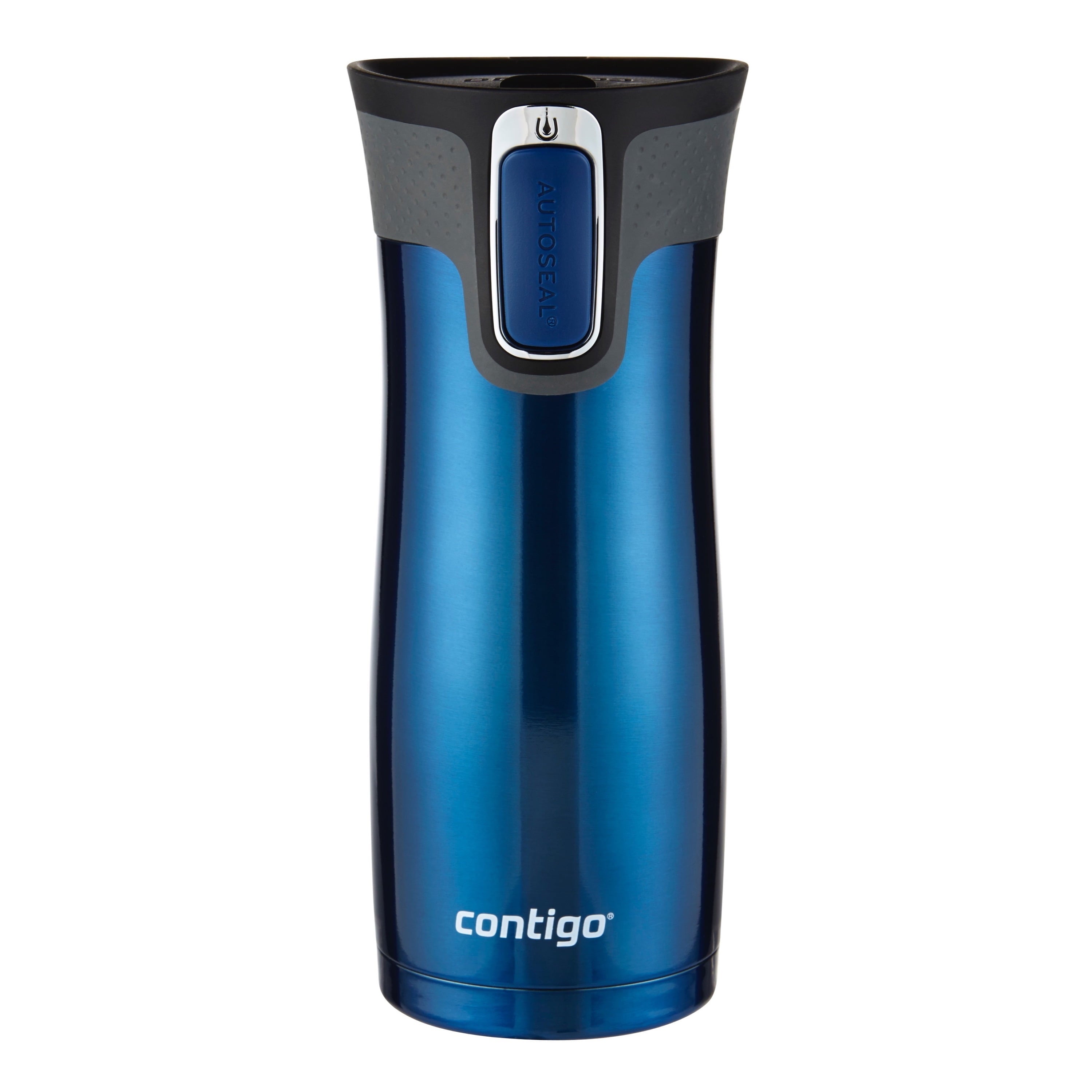 Contigo AUTOSEAL West Loop 2.0 Travel Mug, 16 oz., Stainless Steel with Black Button Edition-XTUM