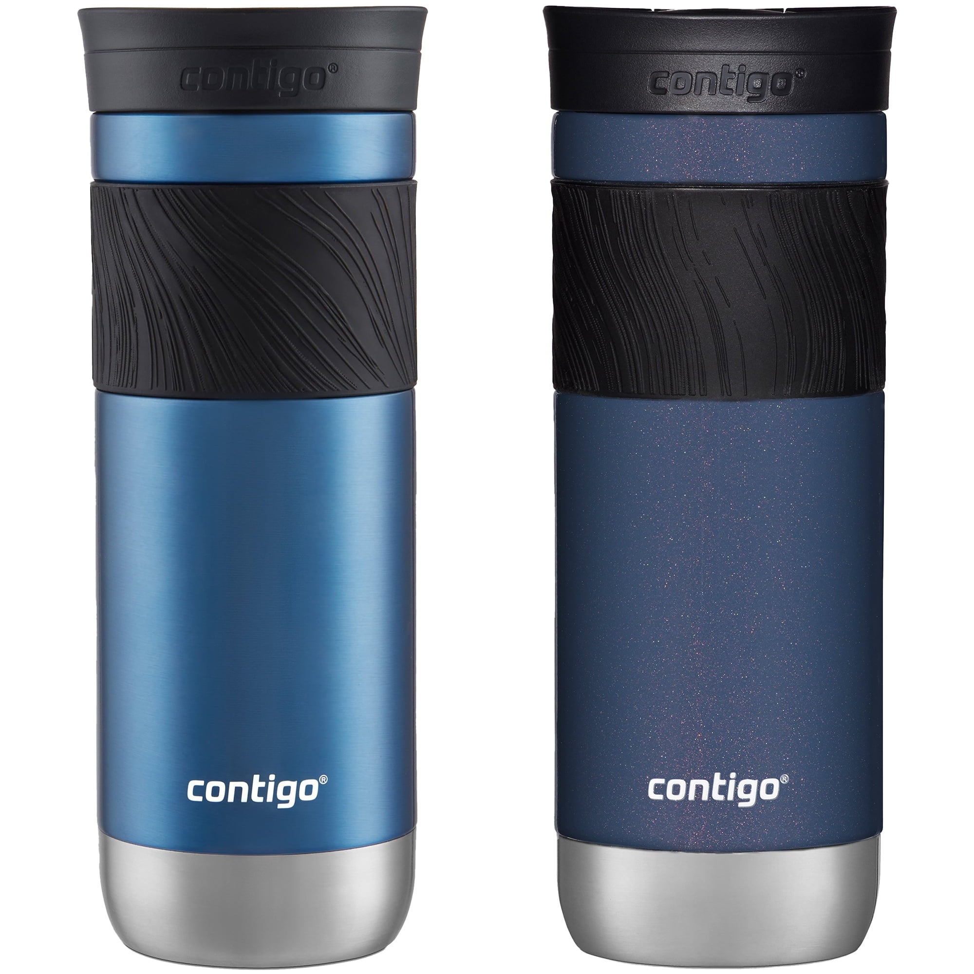 Contigo SNAPSEAL Insulated Stainless Steel Travel Mug with Grip, 20 oz, Blue Corn &amp; Midnight Berry, 2-Pack Edition-GYQD