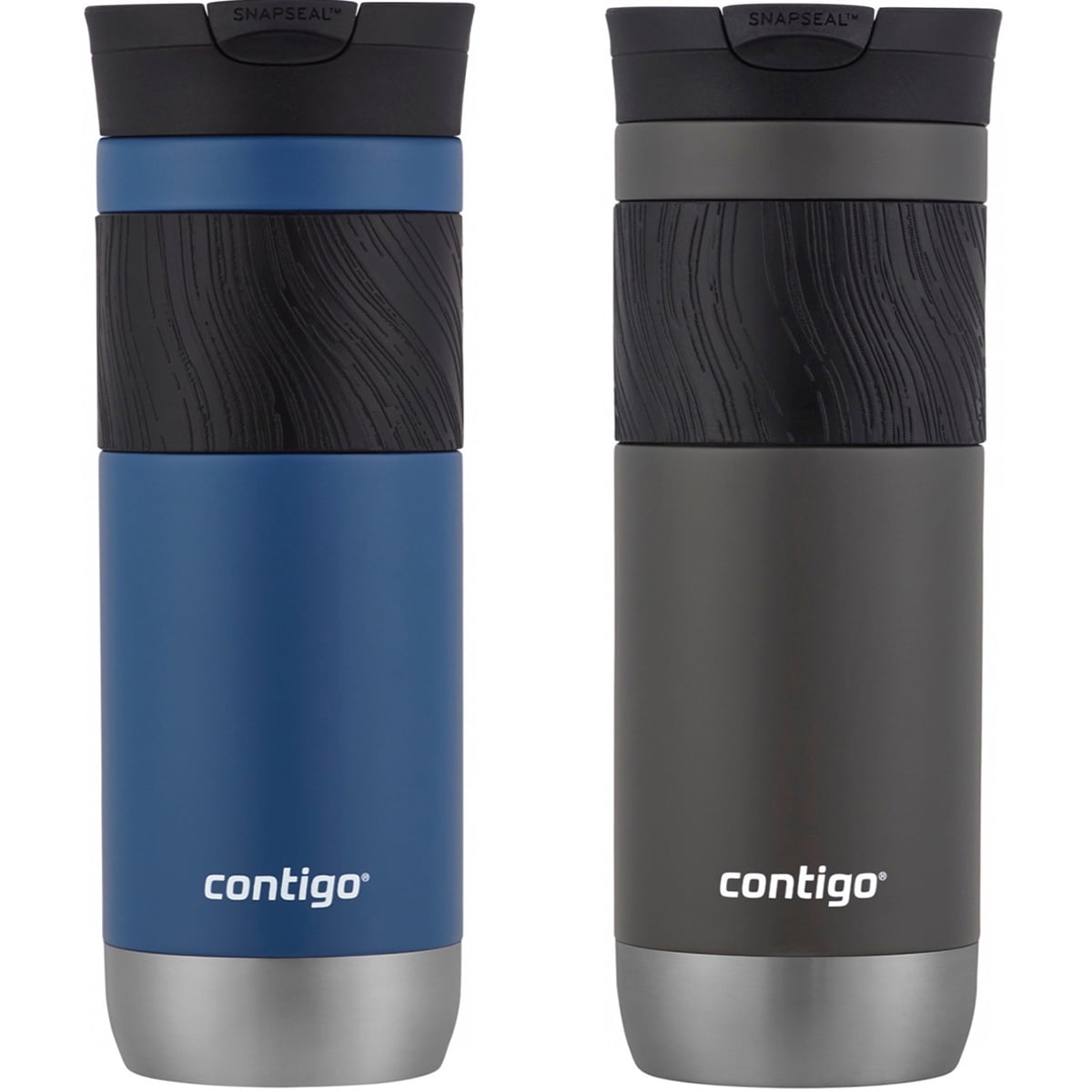 Contigo Byron 2.0 Stainless Steel Travel Mug with SNAPSEAL Lid and Grip, 20 oz, Sake &amp; Blue Corn, 2-Pack Edition-SYD3