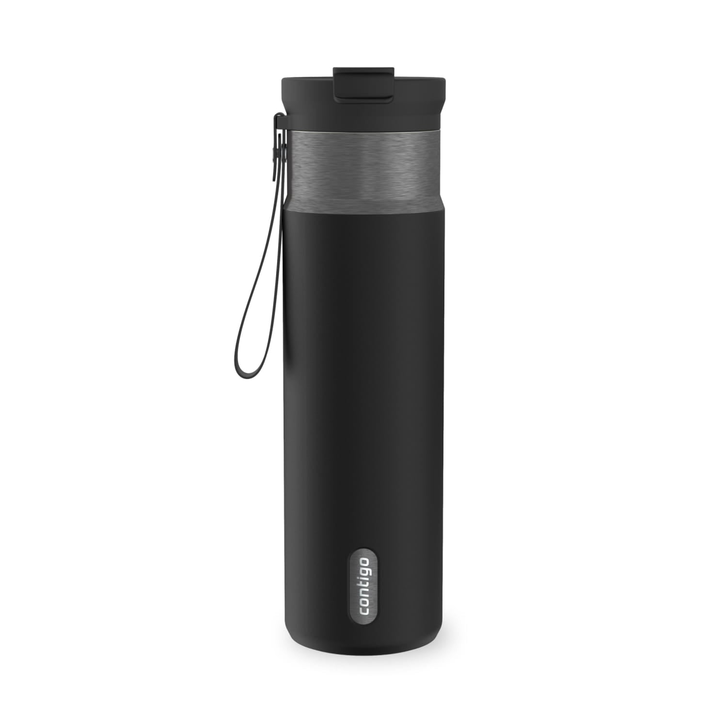 Contigo DualSip Leakproof Stainless Steel Reusable Water Bottle Tumbler with Carrying Strap, Cream/Champagne, 24 oz Edition-4GQQ
