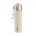 Contigo DualSip Leakproof Stainless Steel Reusable Water Bottle Tumbler with Carrying Strap, Cream/Champagne, 24 oz Edition-4GQQ