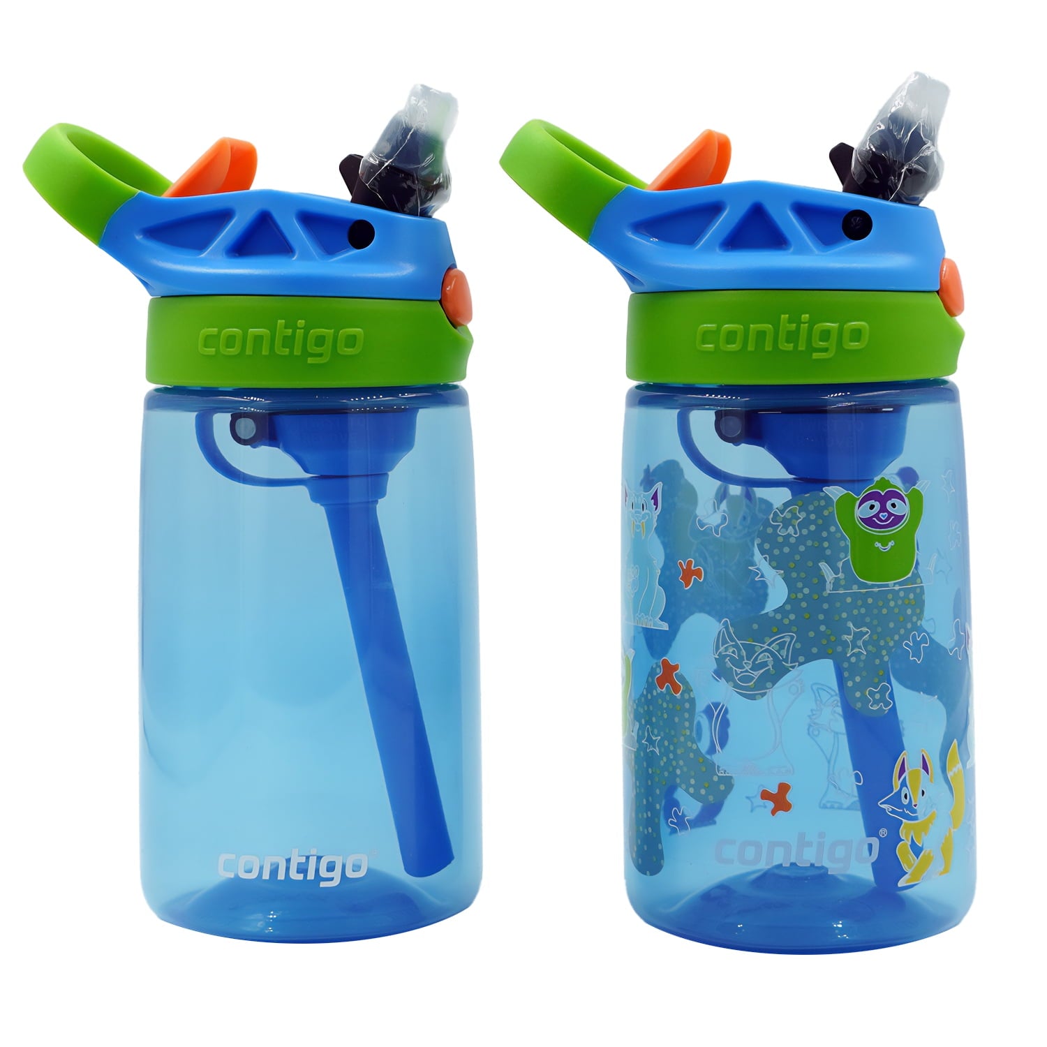 Contigo Kid's 14 oz. Aubrey Water Bottle 2-Pack - Bunnies/Frog Edition-4WRR