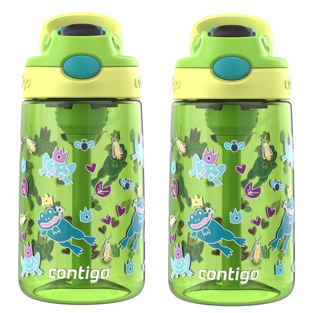 Contigo Kid's 14 oz. Aubrey Water Bottle 2-Pack - Bunnies/Frog Edition-4WRR