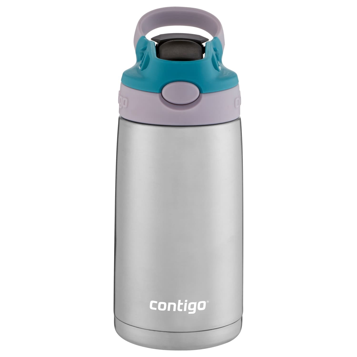 Contigo Kids Stainless Steel Water Bottle with Redesigned AUTOSPOUT Straw Lid Eggplant and Punch, 13 fl oz. Edition-IA8H