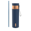 Contigo SnapSeal Leakproof Stainless Steel Reusable Water Bottle with Carrying Strap, Dark Blue/Bronze, 24 oz Edition-3OEQ