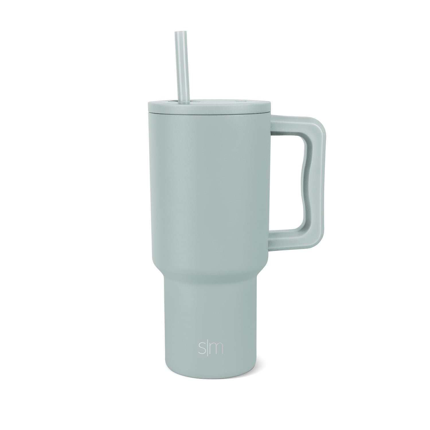 Simple Modern 30 fl oz Insulated Stainless Steel Trek Tumbler with Straw Lid | Seaglass Sage and Cream Checkmate Edition-16A6