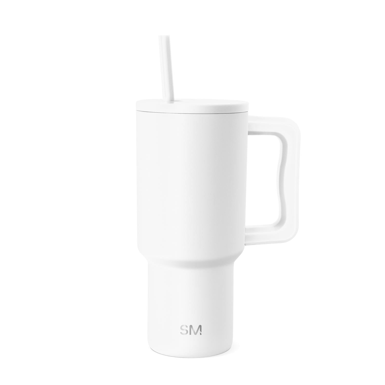 Simple Modern 30 fl oz Insulated Stainless Steel Trek Tumbler with Straw Lid | Seaglass Sage and Cream Checkmate Edition-16A6