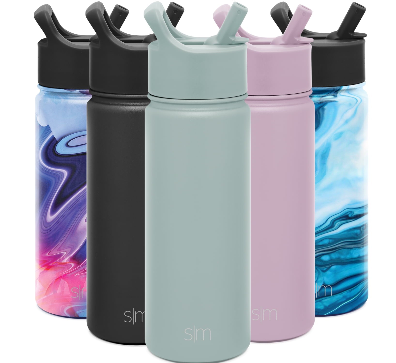 Simple Modern Summit Water Bottle Straw Lid Vacuum Insulated Stainless Steel Bottle | 18 fl oz Edition-9ZOA