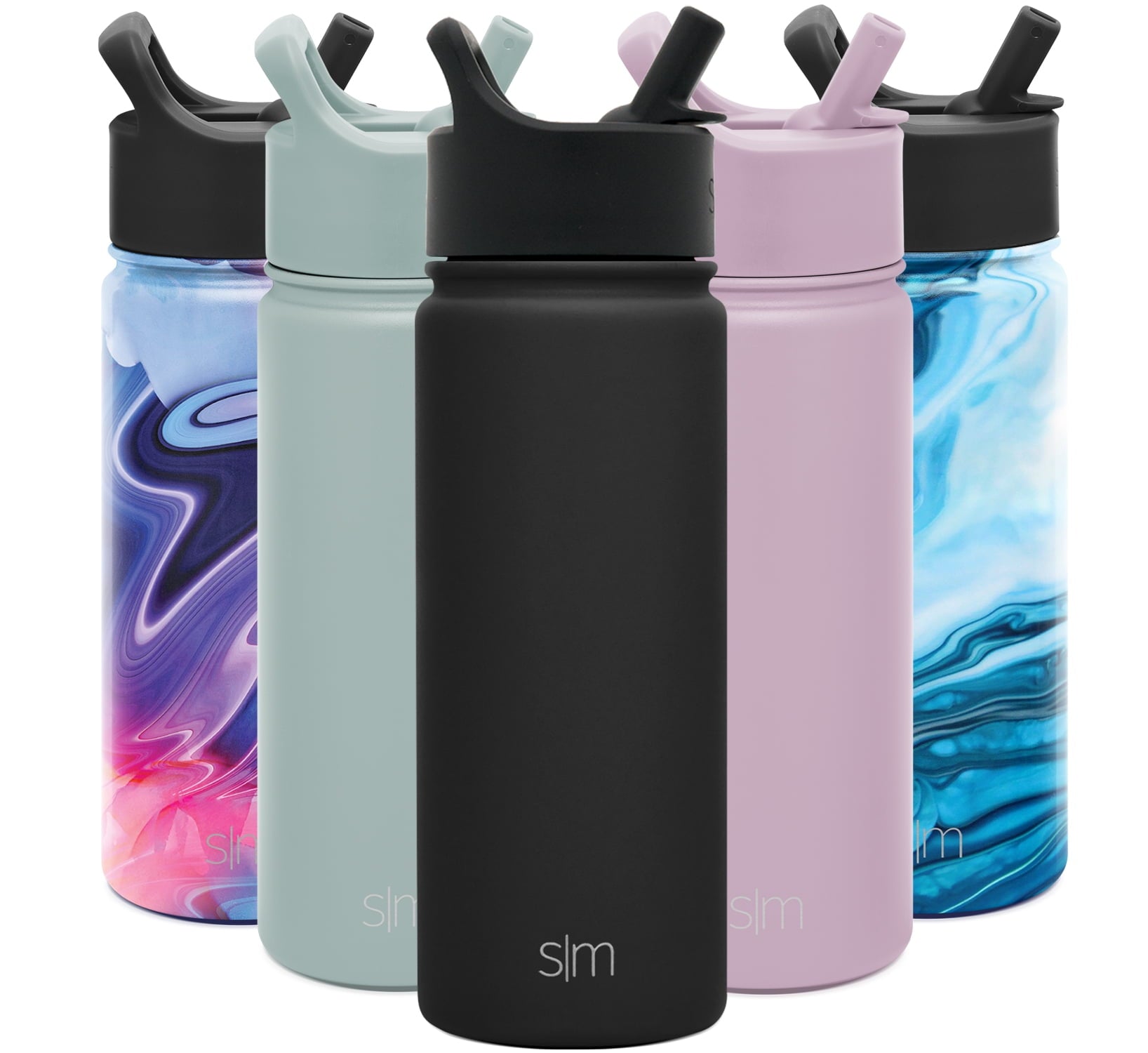 Simple Modern Summit Water Bottle Straw Lid Vacuum Insulated Stainless Steel Bottle | 18 fl oz Edition-S5J6